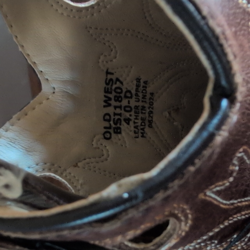 Old West Rushing Black & Brown Kids Western Boots Like New! - Picture 9 of 9